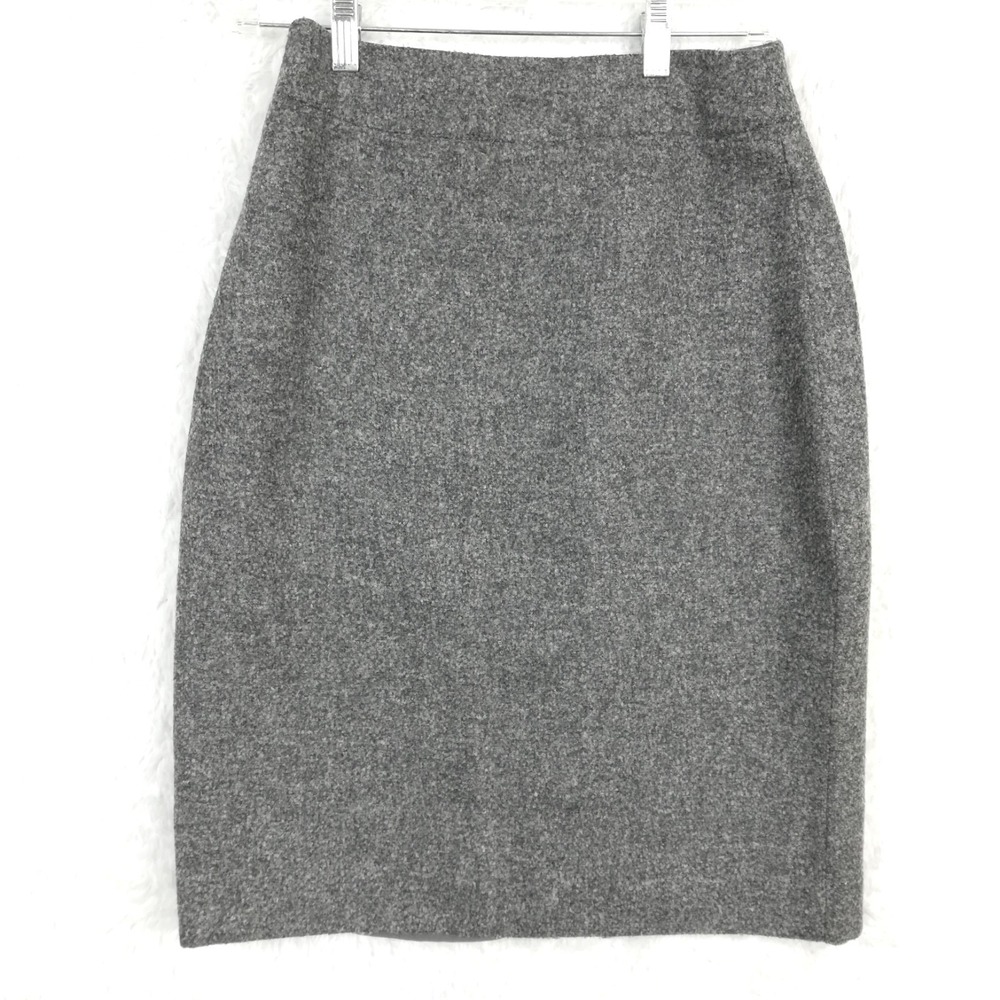 Armani Collezioni Womens Straight Pencil Skirt‎ Wool Blend Gray Tweed Career 10